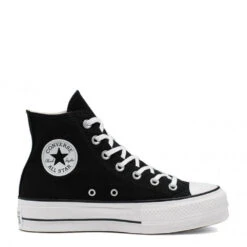 Converse Women's Chuck Taylor All Star Canvas Platform Hi In Black/White/White