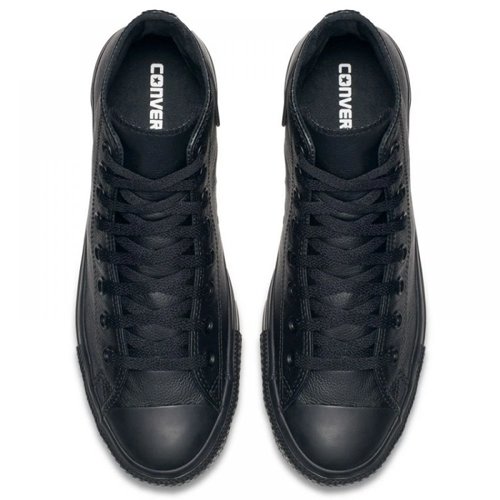 Converse Chuck Taylor All Star Mono Leather High Top In Black Monochrome - Image 4