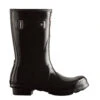 Hunter Women's Original Short Gloss Rain Boots In Black