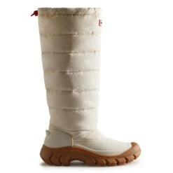 Hunter Women's Intrepid Insulated Tall Snow Boots In White Willow/Gum